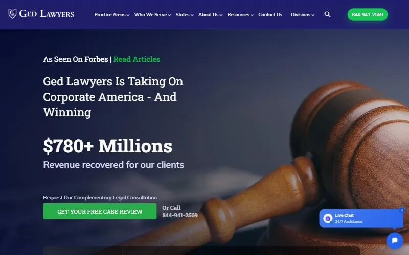 Interface of Revenue Cycle Attorneys (revenuecycleattorneys.com), engineered by Qasim Omer
